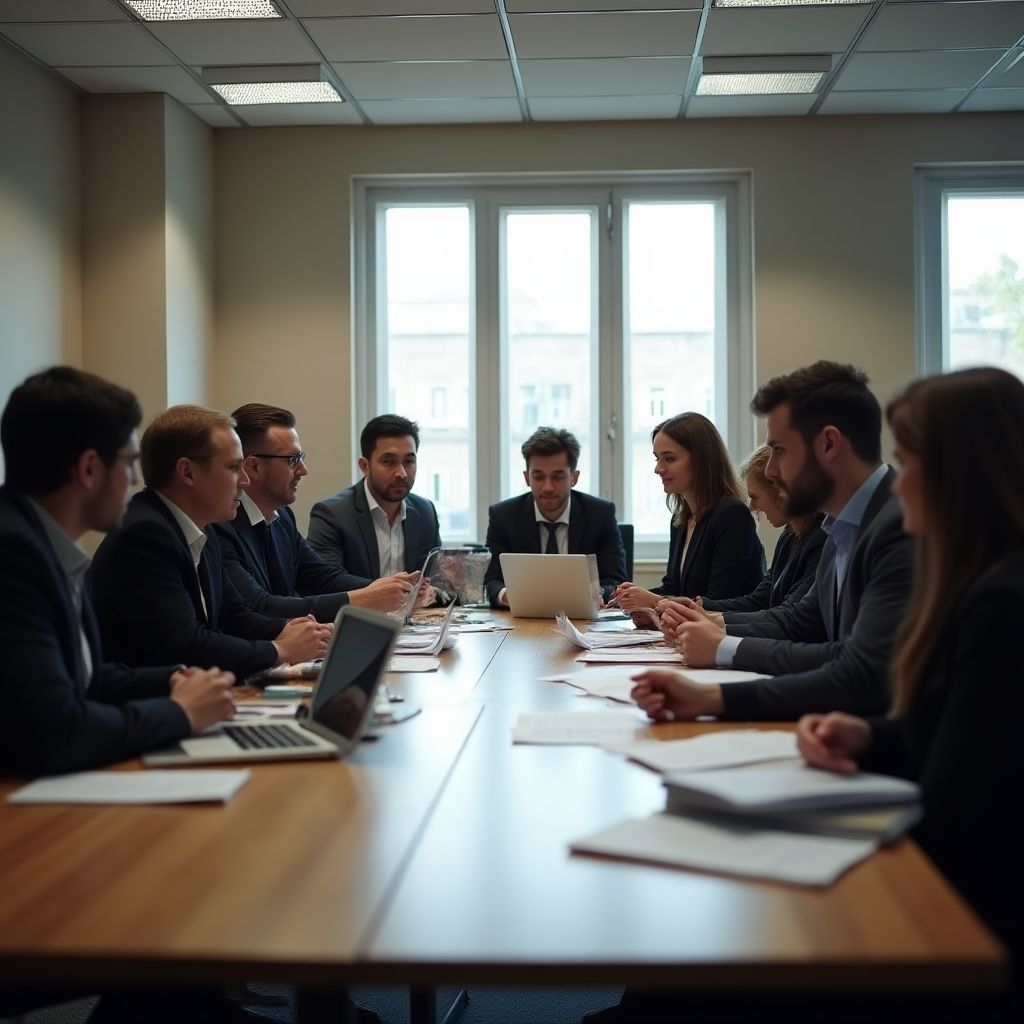 Equipo de EcoFinanzas en sesión de planificación estratégica