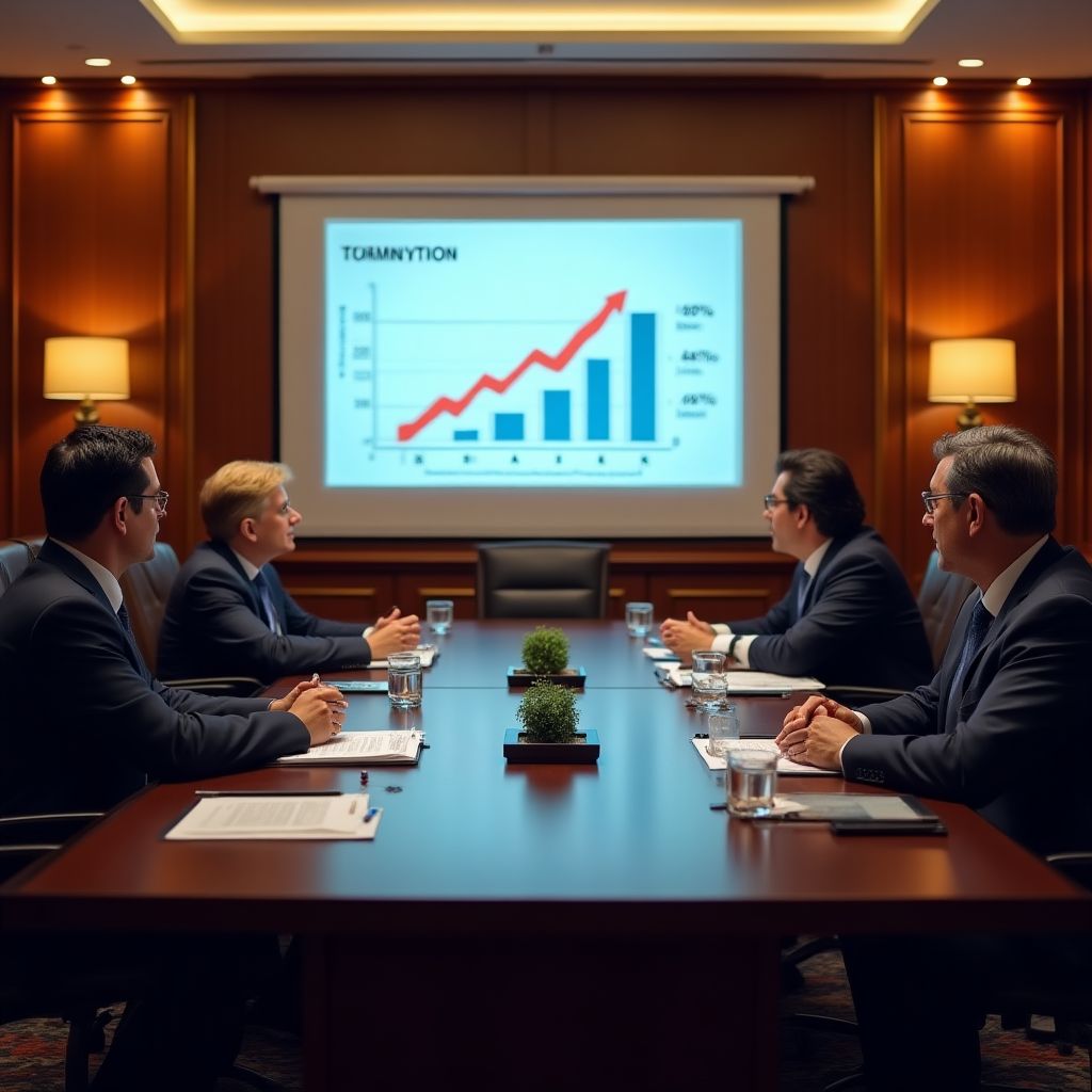 Reunión con clientes corporativos importantes